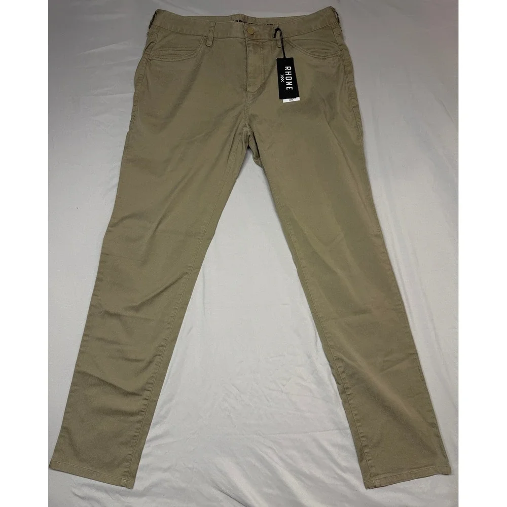 Rhone Everyday Twill Five Pocket Pant NWT Mens 34x32 Khaki Slim Straight
